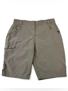 Jack Wolfskin womens technical shorts taupe Medium sporty Granola Girl hiking